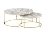 WOHNLING WL6.508 Couchtisch (2er Set) Gold 80 cm x 80 cm x 36 cm