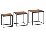 WOHNLING WL6.520 Satztische (3er Set) Sheesham 40 cm x 40 cm x 42 cm