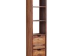 WOHNLING WL6.522 Wandregal mit Schubladen Sheesham 35 cm x 30 cm x 150 cm