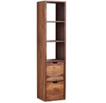 WOHNLING WL6.522 Wandregal mit Schubladen Sheesham 35 cm x 30 cm x 150 cm