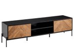 WOHNLING WL6.580 TV-Kommode Schwarz 163 cm x 40 cm x 45 cm