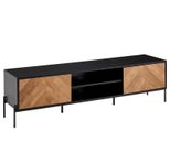 WOHNLING WL6.580 TV-Kommode Schwarz 163 cm x 40 cm x 45 cm