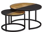 WOHNLING WL6.582 Couchtisch (2er Set) Schwarz 60 cm x 60 cm x 36 cm