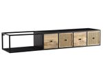 WOHNLING WL6.588 Lowboard Hängend Schwarz 150 cm x 35 cm x 25 cm