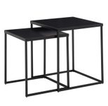 WOHNLING WL6.602 Wohnzimmertisch (2er Set) Schwarz 40 cm x 40 cm x 45 cm