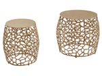 WOHNLING WL6.690 Beistelltisch (2er Set) Gold 46 cm x 46 cm x 42 cm