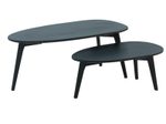 WOHNLING WL6.725 Design Couchtisch (2er Set) Schwarz 100 cm x 50 cm x 42 cm