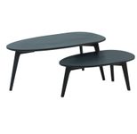 WOHNLING WL6.725 Design Couchtisch (2er Set) Schwarz 100 cm x 50 cm x 42 cm