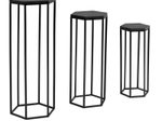 WOHNLING WL6.727 Beistelltischer (3er Set) Schwarz 35 cm x 35 cm x 90 cm
