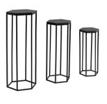 WOHNLING WL6.727 Beistelltischer (3er Set) Schwarz 35 cm x 35 cm x 90 cm