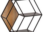 WOHNLING WL6.764 Wandregal Schwarz 60 cm x 20 cm x 52 cm
