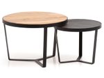 WOHNLING WL6.765 Couchtisch (2er Set) Schwarz 60 cm x 60 cm x 40 cm