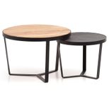 WOHNLING WL6.765 Couchtisch (2er Set) Schwarz 60 cm x 60 cm x 40 cm