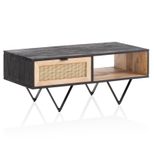 WOHNLING WL6.796 Couchtisch Schwarz 90 cm x 45 cm x 37 cm