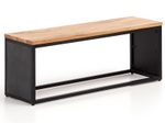 WOHNLING WL6.781 Sitzbank Akazie Massivholz / Steinoptik 120x45x35 cm Flurbank mit Metallgestell