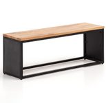 WOHNLING WL6.781 Sitzbank Akazie Massivholz / Steinoptik 120x45x35 cm Flurbank mit Metallgestell