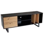 WOHNLING WL6.814 Lowboard Schwarz 150 cm x 40 cm x 55 cm