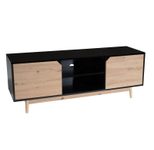 WOHNLING WL6.818 Lowboard Schwarz 150 cm x 40 cm x 55 cm