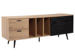 WOHNLING WL6.820 Lowboard Schwarz 150 cm x 40 cm x 55 cm