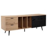 WOHNLING WL6.820 Lowboard Schwarz 150 cm x 40 cm x 55 cm