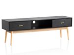 WOHNLING WL6.825 Lowboard Schwarz 150 cm x 40 cm x 50 cm