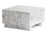 WOHNLING WL6.852 Couchtisch MONOBLOC Weiß (Marmor) 60 cm x 60 cm x 35 cm