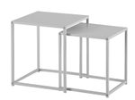 WOHNLING WL6.898 Wohnzimmertisch (2er Set) Weiß 40 cm x 40 cm x 45 cm