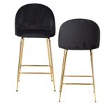WOHNLING 2er Set Barhocker WL6.945 Samt schwarz