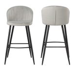 WOHNLING 2er Set Barhocker WL6.947 Samt grau