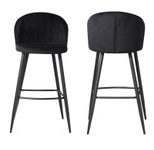 WOHNLING 2er Set Barhocker WL6.948 Samt schwarz
