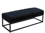 WOHNLING WL7.010 Sitzbank Samt 108x40x40 cm Polsterbank mit Metallgestell Schwarz