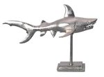 WOHNLING WL7.170 Dekofigur Hai Aluminium Silber mit Sockel