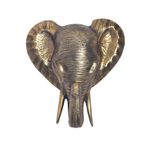 WOHNLING WL7.190 Wanddeko Elefant Aluminium Gold 41 cm