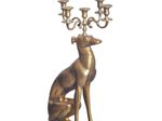 WOHNLING WL7.191 Kerzenhalter Windhund Aluminium Gold