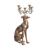 WOHNLING WL7.191 Kerzenhalter Windhund Aluminium Gold