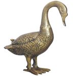 WOHNLING WL7.195 Tischdeko Gans Aluminium Gold