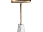 WOHNLING WL7.207 Beistelltisch Echter Marmor / Metall 30x30x55 cm
