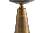 WOHNLING WL7.209 Beistelltisch Echter Marmor / Metall 40x40x57 cm