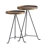 WOHNLING WL7.212 Beistelltisch 2er Set Metall Gold / Schwarz