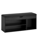 WOHNLING WL7.222 Schuhbank mit Sitzfläche und Stauraum 104x51x32 cm Kunstleder Schwarz