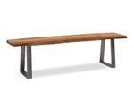 WOHNLING WL7.295 Esszimmerbank 160x40x45,5 cm Akazie Massivholz / Metall mit Baumkante Chrom