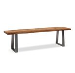 WOHNLING WL7.295 Esszimmerbank 160x40x45,5 cm Akazie Massivholz / Metall mit Baumkante Chrom