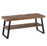 WOHNLING WL7.316 Couchtisch Braun mit Fischgrät-Muster 100 cm x 40 cm x 41 cm