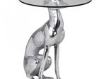 WOHNLING WL1.628 Design Deko Beistelltisch "Dog" aus Aluminium Silber