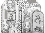 Bankers Box Ausmalbild Spielhaus Einhorn