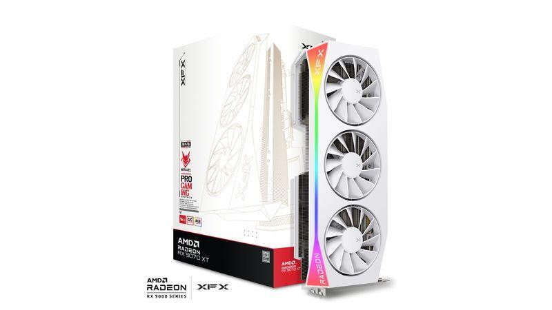 XFX Grafikkarte AMD Radeon RX 9070 XT MERCURY Gaming RGB 16GB OC GDDR6 White