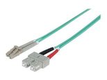 Intellinet Fiber Optic Patch Cable OM4 LC/SC 20m Violet