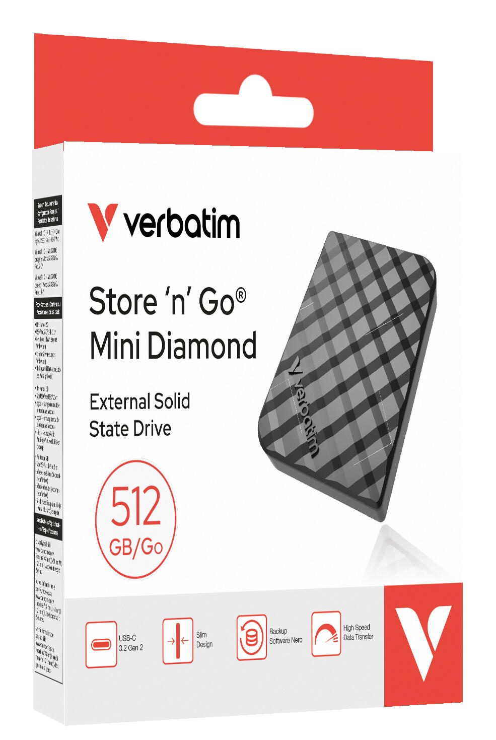 Verbatim Store 'n' Go Mini Diamond Externe SSD 512 GB
