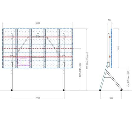 Hagor HP LED Floorstand Infiled WP 135“ LED-Standsystem freistehend