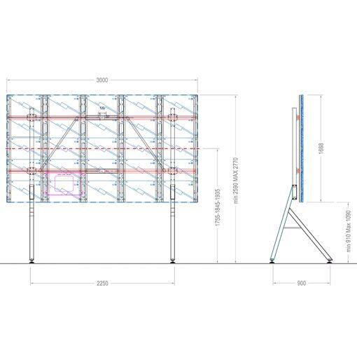 Hagor HP LED Floorstand LG LSCB 135″ LED-Standsystem freistehend
